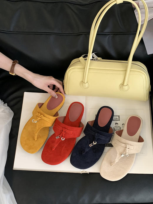 ROAADN小金豆勃肯真皮5cm增高半拖3616-1 商品图5