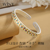Winy 9999足银花影草语手镯银色描金滴胶工艺配证书送妈妈婆婆节日生日礼物 商品缩略图3
