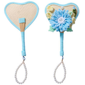 【爱心形】多巴胺扭扭棒蒲扇-蓝色款