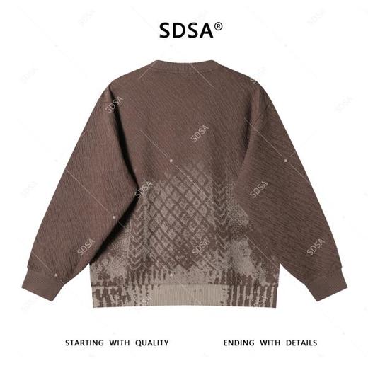 9516SDSA秋季新款男士痞帅韩版简约撞色印花菱形套头圆领卫衣宽松百搭 商品图5