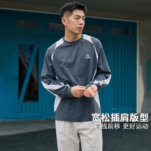 录士LUSHISI贯穿主题拼接撞色防晒拼接复古休闲骑行运动速干长袖 商品图4