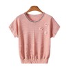 W561-17722-68-1082025新款洋气妈妈夏装短袖针织小衫薄款中年女夏季圆领冰丝t恤衫 商品缩略图4