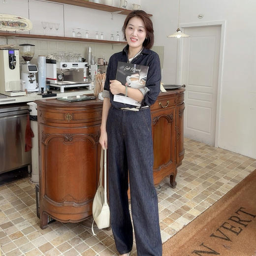 （老板自留超软麻牛仔）火桐hooton2025秋季新款 亚麻牛仔套装 商品图0