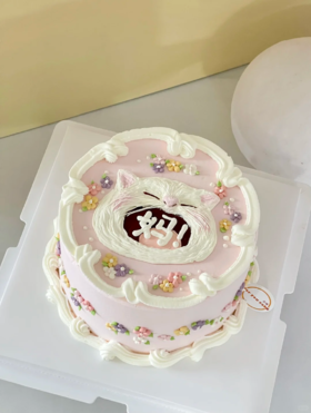 多款式~妈宝喵/猫卡通手绘蛋糕-低糖处理无添加