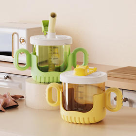 卡通鳄鱼儿童学饮杯 带手柄刻度幼儿园宝宝吸管杯 ，拆卸无死角，干净又安心！妈妈们都在抢💥