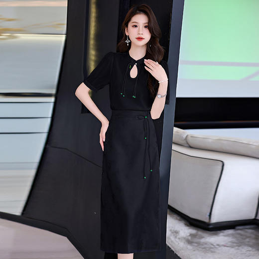 新中式立领盘扣衬衣，搭配显瘦半身裙套装HR-SSQJRA829-6 商品图2