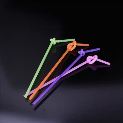 一次性彩色吸管 可造型艺术吸管 创意造型可弯曲长弯头 27cm长直径6mm 大约80支/包 商品图2