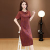 中长款时尚连衣裙，气质优雅中老年妈妈短袖a字裙QYM-YJ-25DS675-L 商品缩略图2