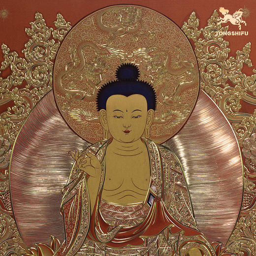 铜师傅 手工錾刻 唐卡《大日如来》客厅玄关画沙发背景墙装饰挂画 商品图3
