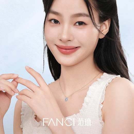Fanci范琦 蓝眼泪水滴 小众简约锁骨链 925银项链女款 商品图3