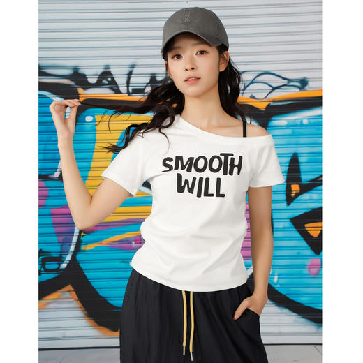 泽西穿搭斜肩上衣T恤女纪念日百货门店同款163894053 商品图1