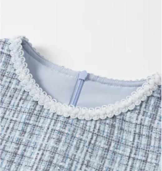 【春上新】【秋季新品】8楼 琳麦罗 LYNN&MILO 蓝色雪尼尔小香风外套,背心裙 商品图5