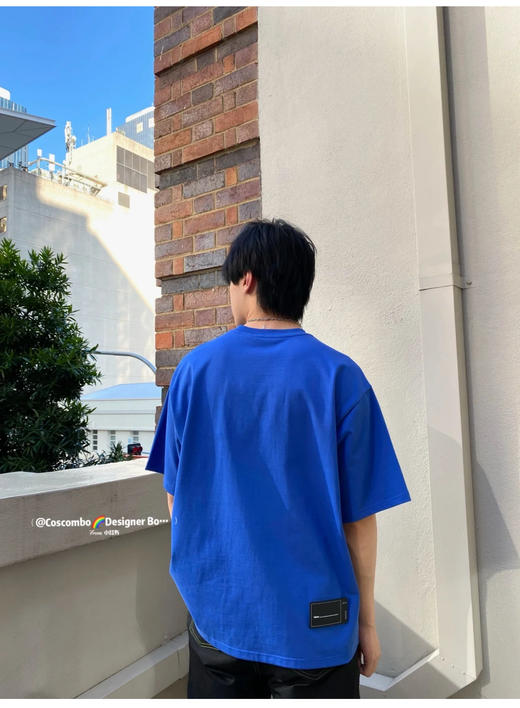 W.D 情侣款 宽松廓形 高克重小标圆领T恤 TX579 商品图4