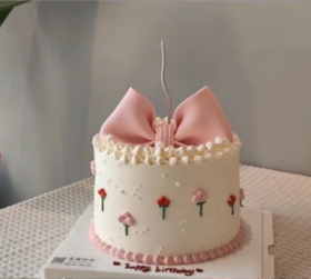 ins可爱女生粉色蝴蝶结-低糖处理无添加