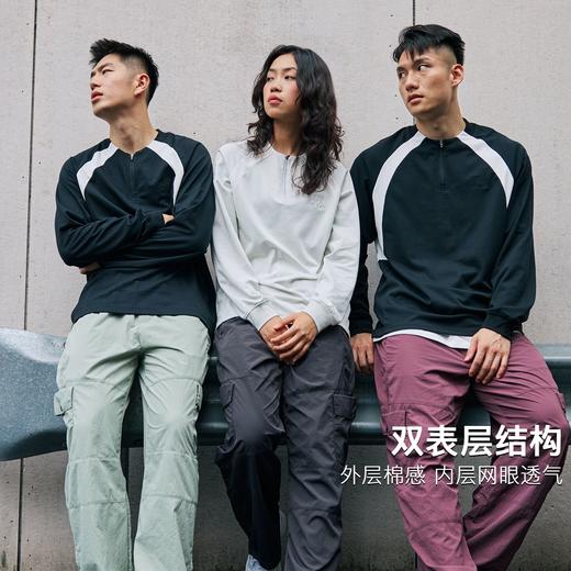 录士LUSHISI前行突破主题7A抗菌透气亨利领半开拉链拼接速干长袖 商品图1