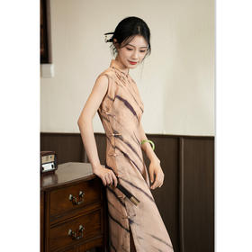 SYK262719传统中式长款全开襟无袖旗袍2025夏季新款日常可穿古法旗袍