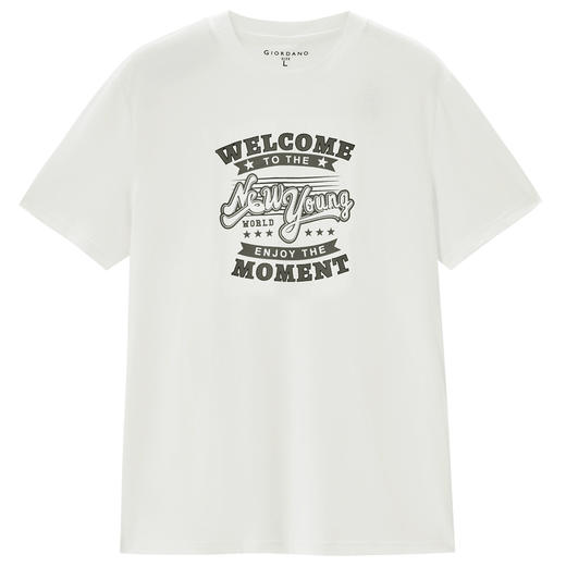 佐丹奴男装纯棉印花圆领针织短袖T恤13094209 商品图8