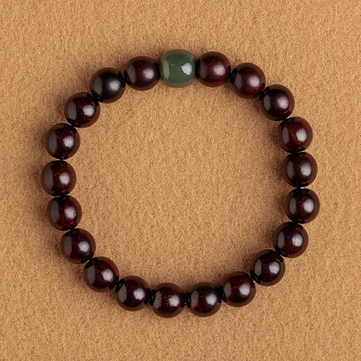 【清仓！速抢！】自然小叶紫檀手串 情侣款手串 女黑檀木檀香木手饰品 和田玉顶珠手串 商品图7