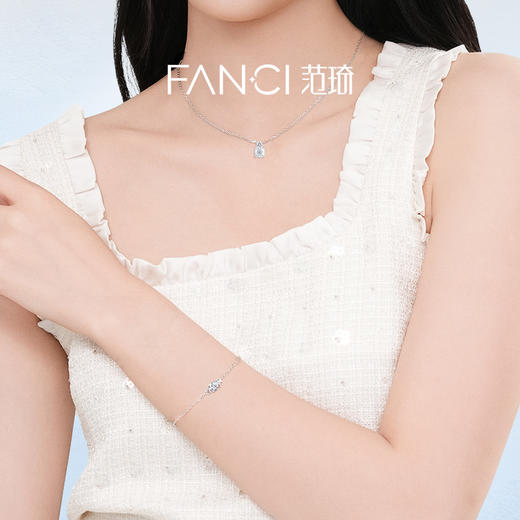 Fanci范琦 人鱼泪珠 小众简约宝石腕饰 恋爱出游约会925银纪念日礼物送女友 商品图4