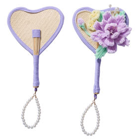 【爱心形】多巴胺扭扭棒蒲扇-紫色款