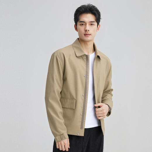 圣得西男士休闲夹克2025年秋季新款扛皱易打理通勤百搭翻领外套 商品图12