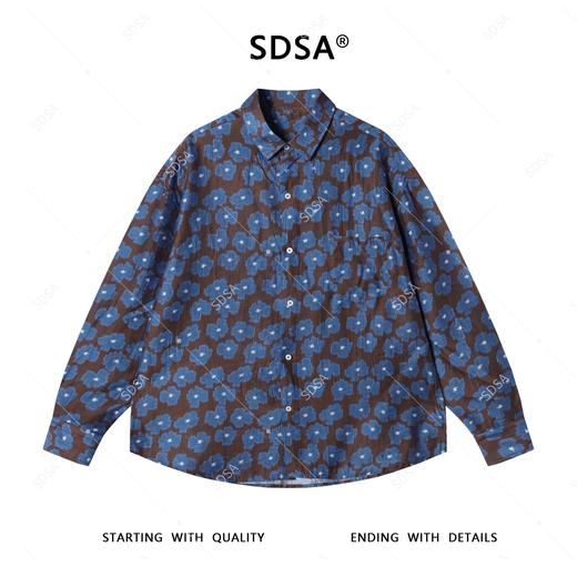 82322SDSA秋季新款男士痞帅韩版撞色满印花卉长袖衬衫时尚休闲复古上衣 商品图1