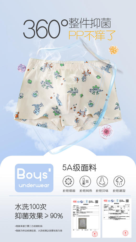 少男童大童长绒棉莫代尔平角内裤学生内裤0051/0052 商品图9