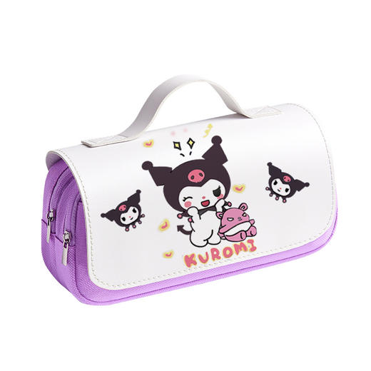 新款小学生拉布布库洛米可爱卡通笔袋三层大容量拉链文具盒铅笔盒开学季学习用品新款书包补习袋 商品图4