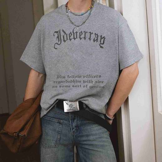 IDEVERRAY夏季美式休闲字母情侣装短袖T恤男装上衣21MSL-TM621 商品图2