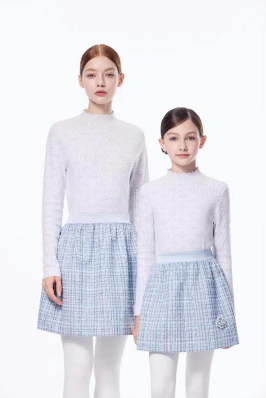 【春上新】【秋季新品】8楼琳麦罗 LYNN&MILO 蓝色雪尼尔小香风半裙 商品图1