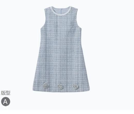 【春上新】【秋季新品】8楼 琳麦罗 LYNN&MILO 蓝色雪尼尔小香风外套,背心裙 商品图12