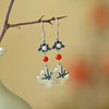 【预售3天】国风精工珐琅彩s925银镶嵌和田玉四叶草珐琅耳坠QL99 商品缩略图0
