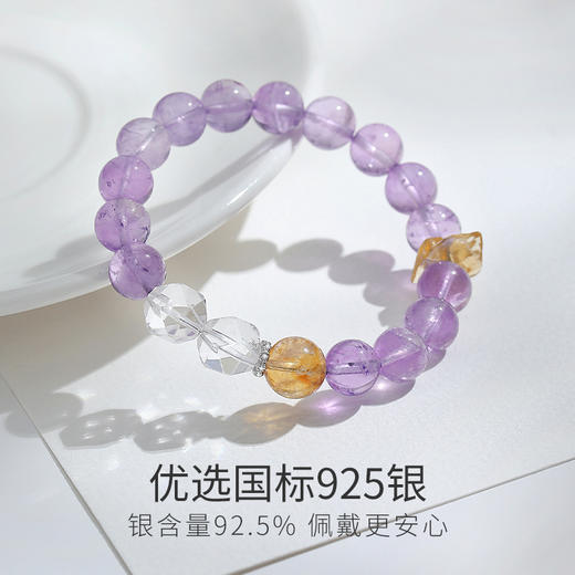 Winy s925银紫月精灵手链搭配水晶紫晶配证书送女友闺蜜节日生日礼物 商品图3