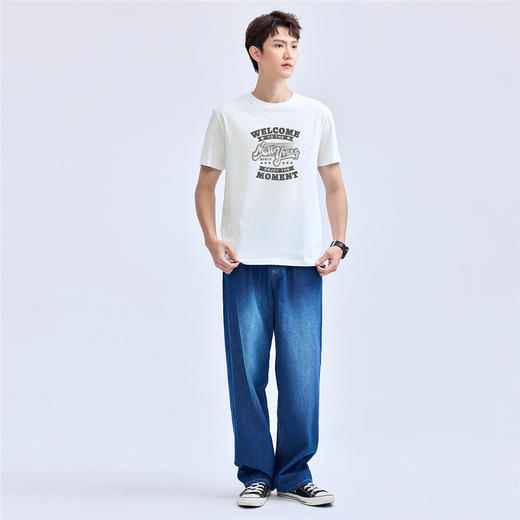 佐丹奴男装纯棉印花圆领针织短袖T恤13094209 商品图4