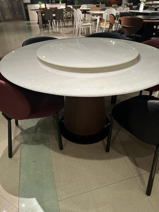 越南白水晶天然石圆台圆餐台+转盘/A433-YT839 商品图1