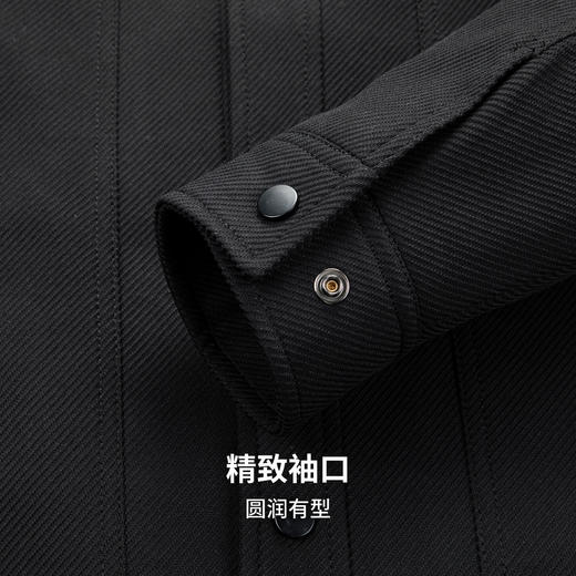 圣得西男士提花肌理外套2025秋新款时尚无帽单排按扣翻领夹克男 商品图8