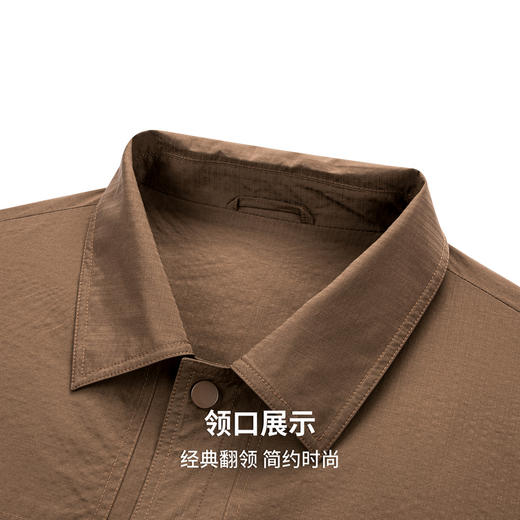 圣得西男士翻领工装夹克2025年秋季新款通勤百搭纯色休闲外套 商品图6
