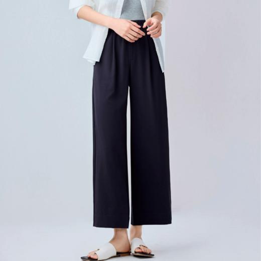 佐丹奴九分裤女装四面弹梭织假门筒松紧腰阔腿薄九分裤 13425232 商品图2