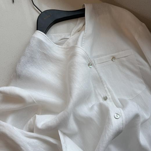 卷卷紫V领棉麻衬衫｜面料舒适，亲肤透气 商品图5