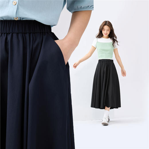 佐丹奴女装大裙摆松紧腰梭织半身裙13465213 商品图2