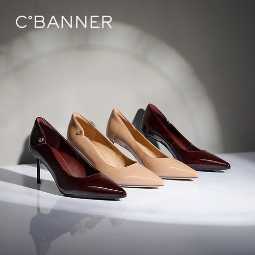 【云粉节】BF千百度漆皮静音细高跟鞋女2025秋款羊皮法式单鞋A25488103吊牌价1099活动价879 商品图1