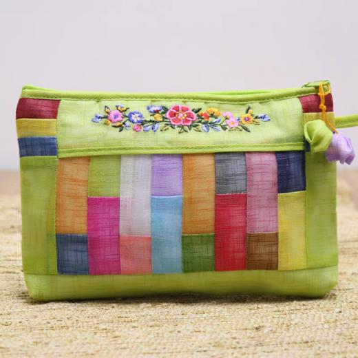 ZL民族文创韩式绣花竹节纱手工多功能包 商品图8