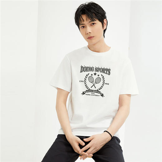 佐丹奴男装纯棉印花圆领针织短袖T恤13094208 商品图1