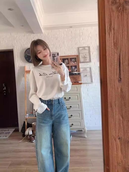 JN*25早秋弯刀宽松阔腿牛仔裤 商品图9