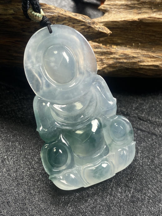 【FC0094】翡翠飘花观音挂件  种水充足  飘花灵动 观音慈眉善目 商品图3