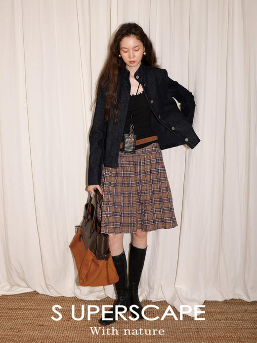 【8/6新品】素舶正肩立领金属古币纽扣不掉色原牛水洗牛仔外套 商品图4