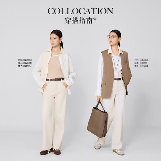 【商场同款】CNB5858 “ 亲肤拼色衬衫 ” 文艺淡雅色系拼色衬衫 商品图5