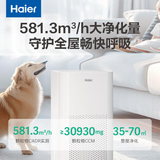海尔（Haier）空气净化器除甲醛家用除烟味除猫毛UV除菌家用母婴小型负离子净化机KJ500F-A01U1 商品图2