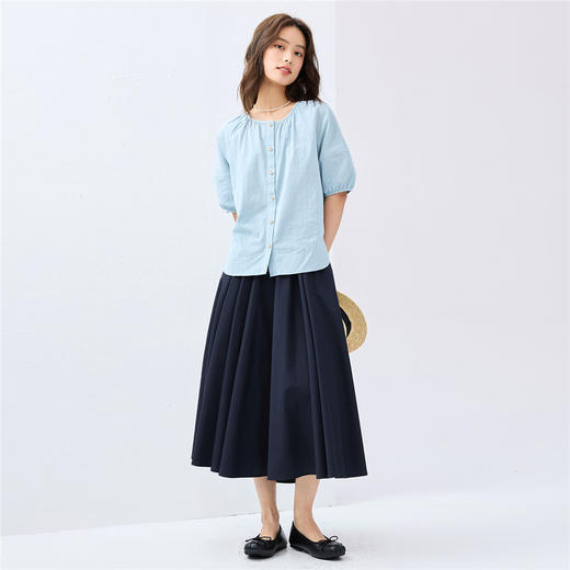 佐丹奴女装大裙摆松紧腰梭织半身裙13465213 商品图12