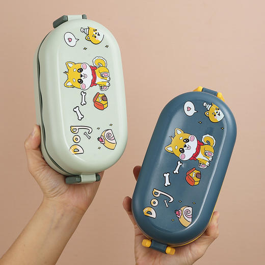  【萌趣午餐新选择🍱】学生女生卡通小狗塑料双层饭盒 日式可微波炉午餐便当盒 ，卡通小狗双层饭盒，微波炉可用＋自带餐具，孩子超爱的小饭盒！ 商品图3